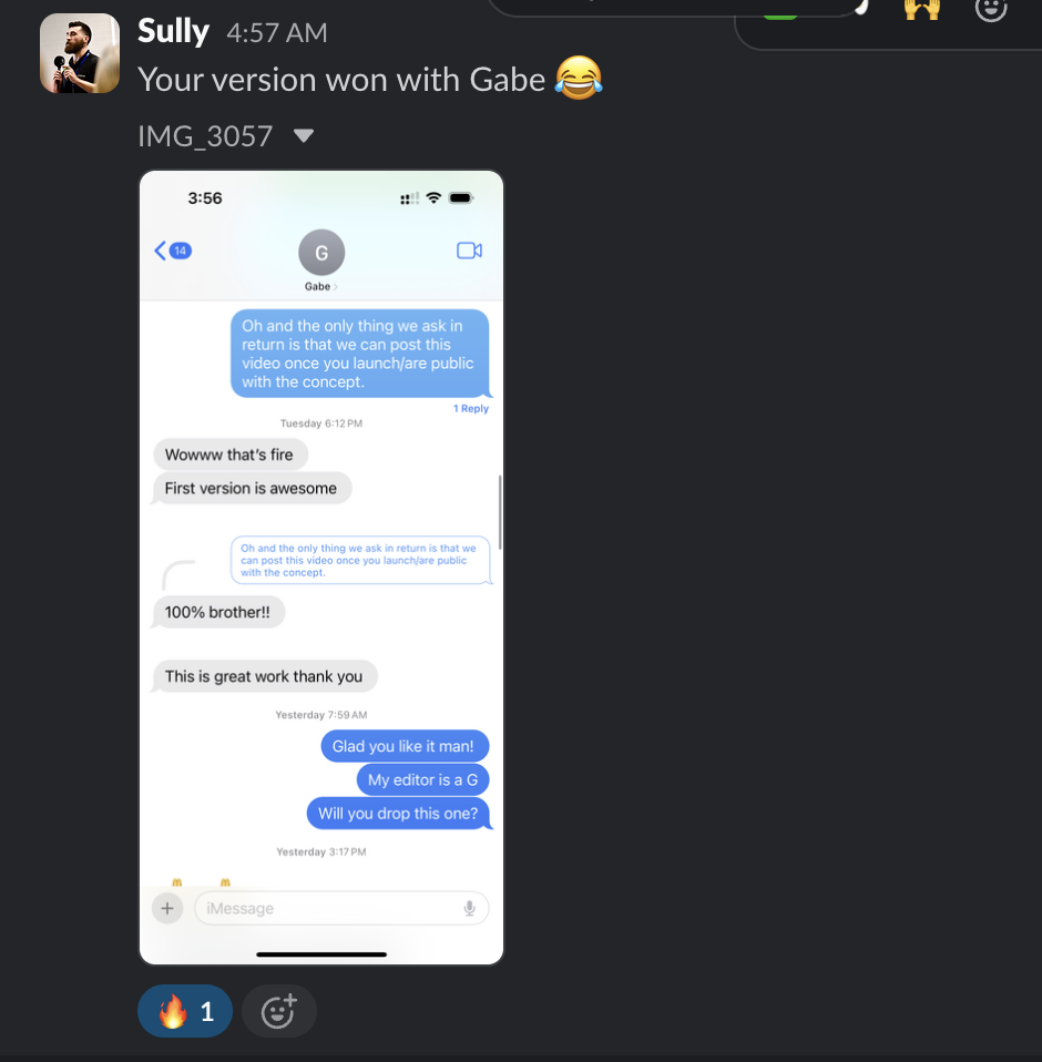 Your version won with Gabe 😂